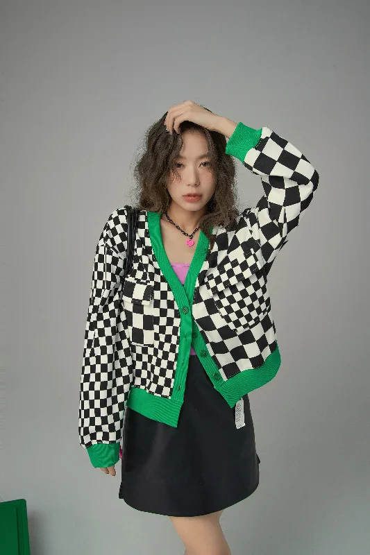 See The Bigger Picture Checkered Cardigan