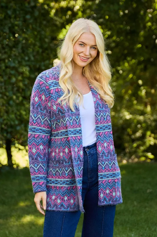 Fairisle cardigan MF-539 BLUE