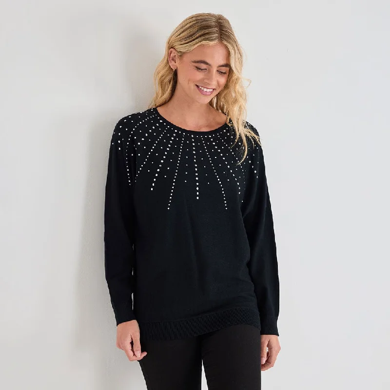 Ladies Beaded Batwing Jumper