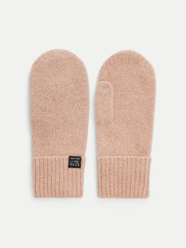 The Yak Wool Mittens in Blush Pink