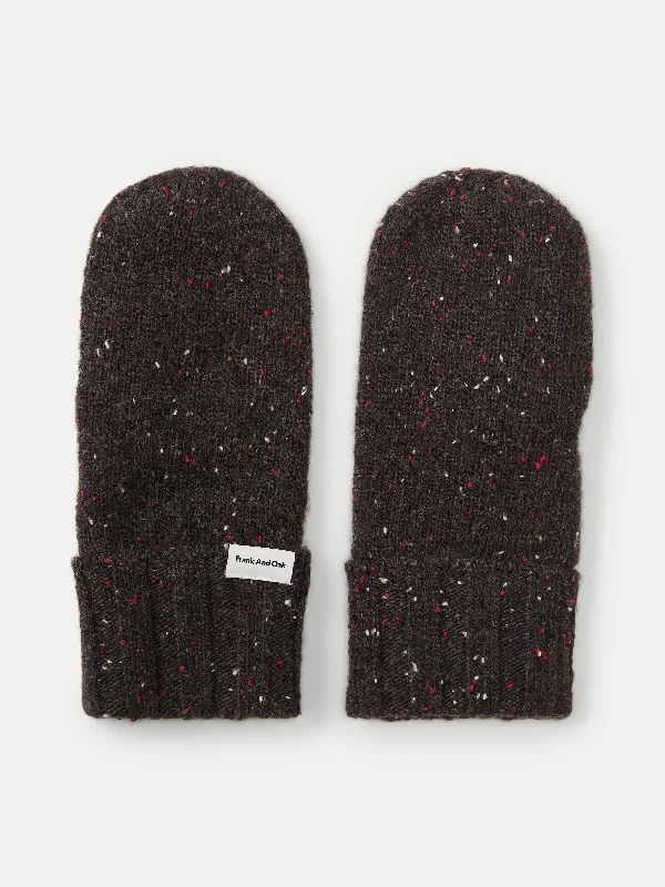 The Donegal Wool Mittens in Maroon