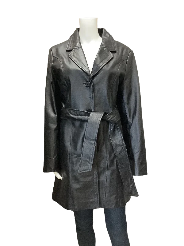 Metrostyle Black Leather Coat Size: 10  With Tags