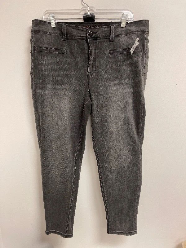 Jeans Skinny By Melissa Mccarthy In Grey Denim, Size: 18