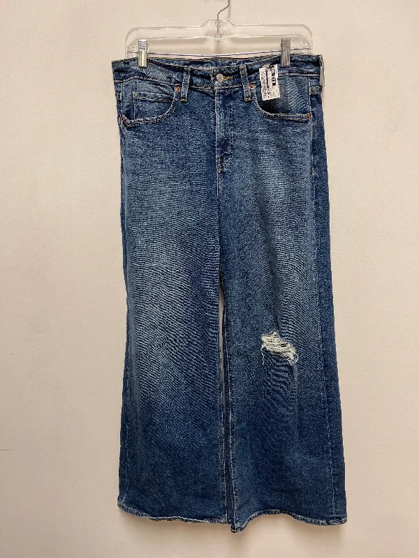 Jeans Wide Leg By Old Navy In Blue Denim, Size: 8