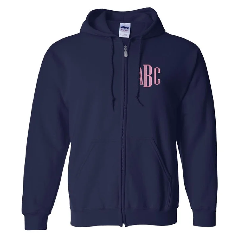 Monogrammed Full Zip Hooded Sweatshirt