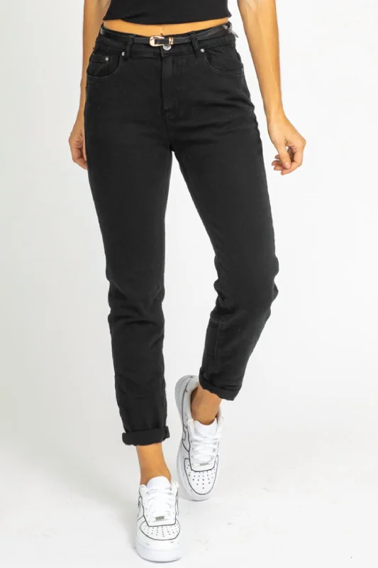 Straight Leg Jeans In Black