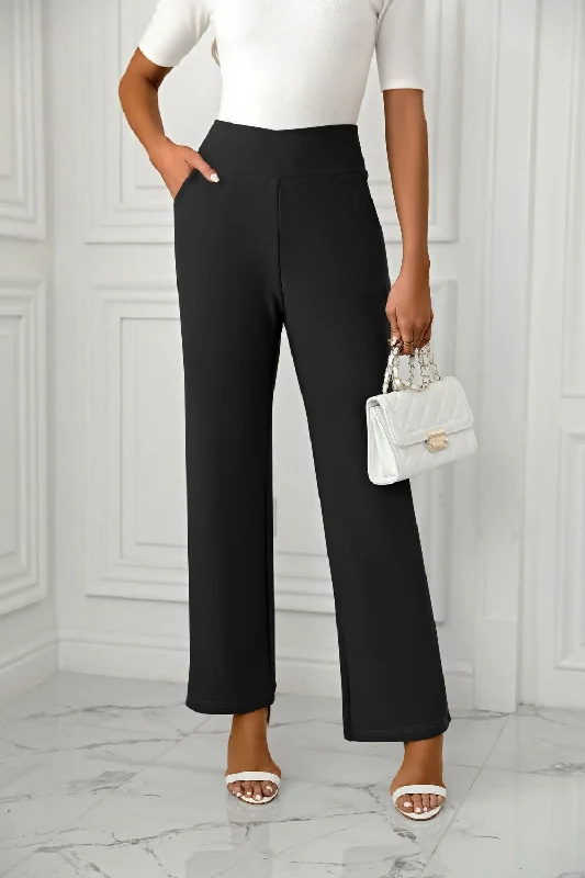 High Waist Straight Leg Pants