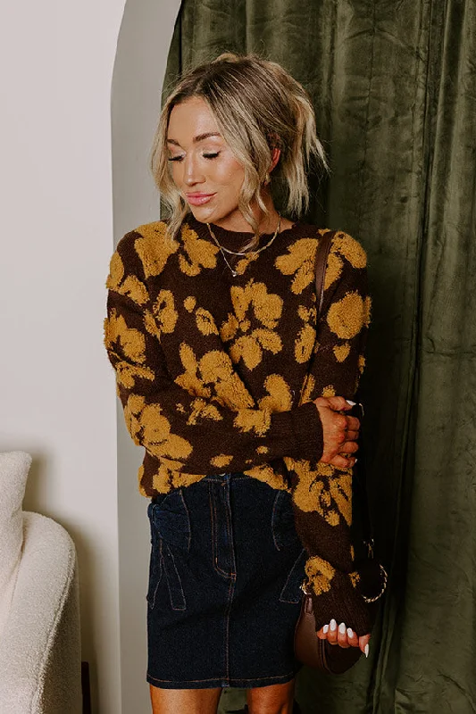 Cocoa Bomb Floral Knit Sweater