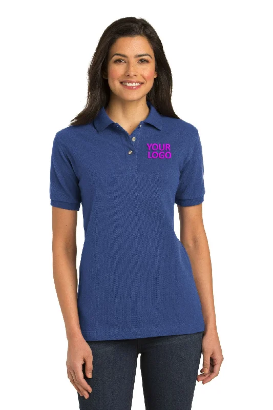 Port Authority Ladies Heavyweight Customized Cotton Pique Polos, Royal