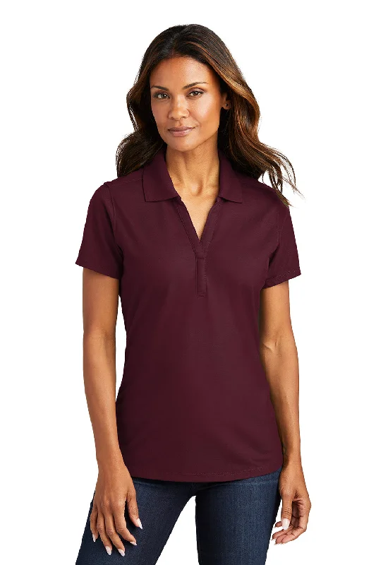 Port Authority Womens EZPerformance Moisture Wicking Short Sleeve Polo Shirt - Maroon