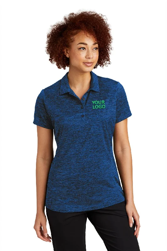 Sport-Tek Ladies PosiCharge Branded Electric Heather Polos, Dark Royal- Black Electric